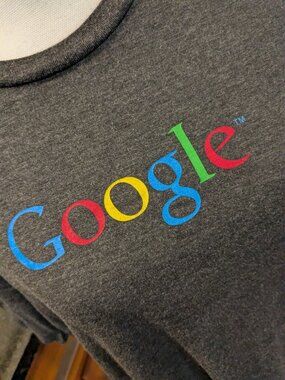 Google Official Corporate Tech Merch Dark Grey Heather T-Shirt | Size Large